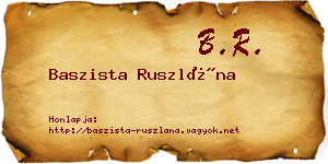 Baszista Ruszlána névjegykártya